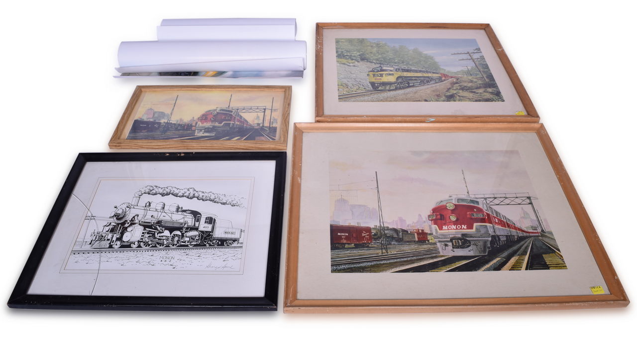 4684 - Monon Railroad Advertising Prints Including Howard Fogg, George Gloff, R Moon, and George Spere thumbnail