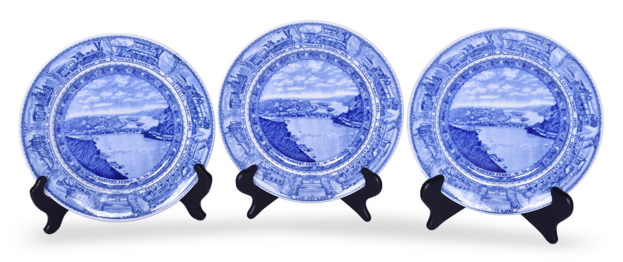 4015 - Three Baltimore & Ohio Railroad China Centenary Harper's Ferry Plates 9