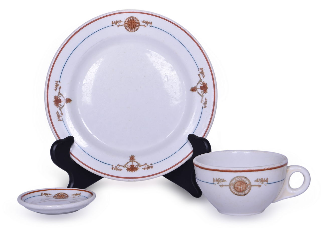 4045 - Southern Railway Peach Blossom China Butter Pat, Bread Plate, and Cup thumbnail