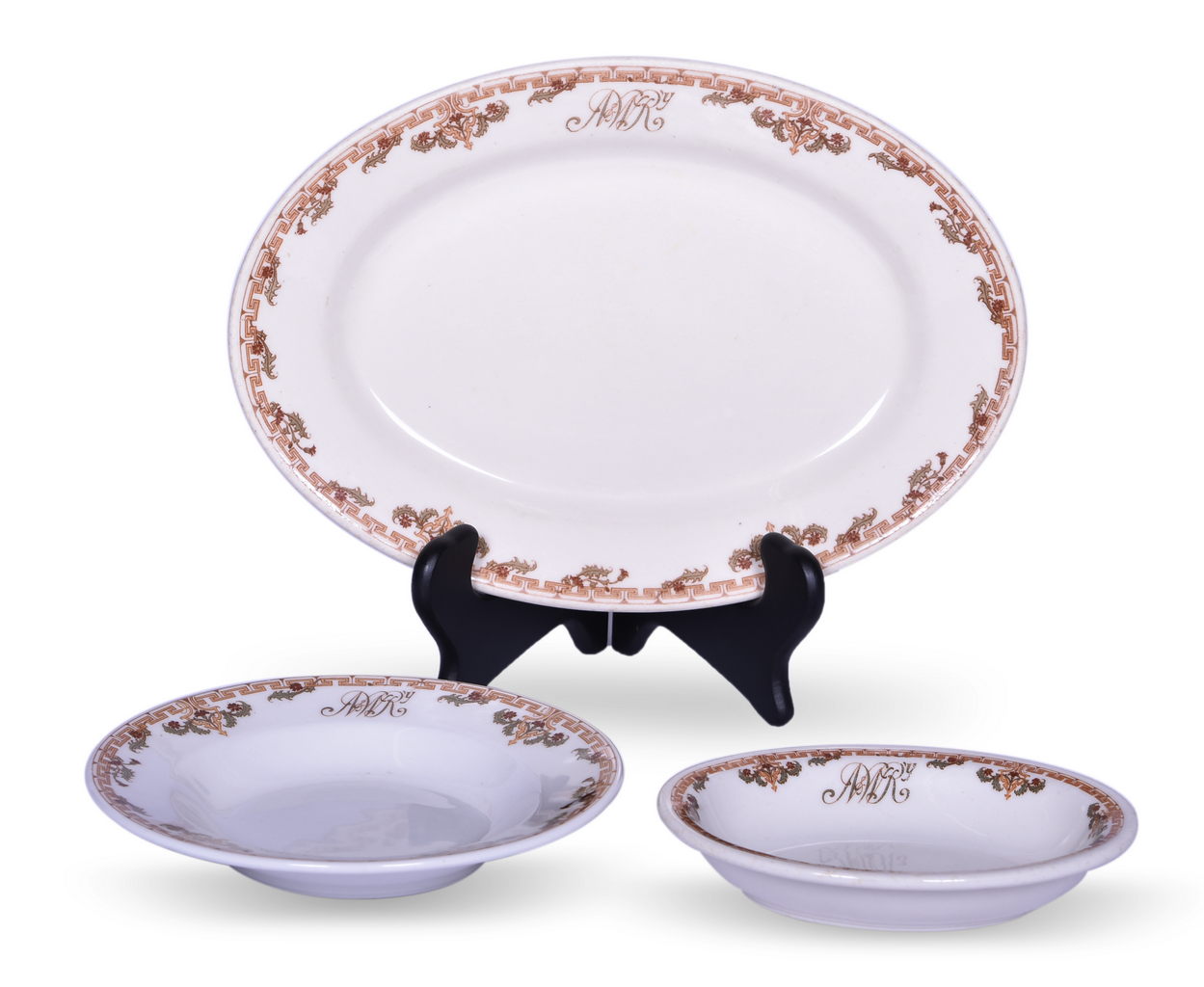 4061 - Norfolk & Western Railroad Cavalier China Oval Platter, Rimmed Bowl, and Oval Vegetable Dish thumbnail