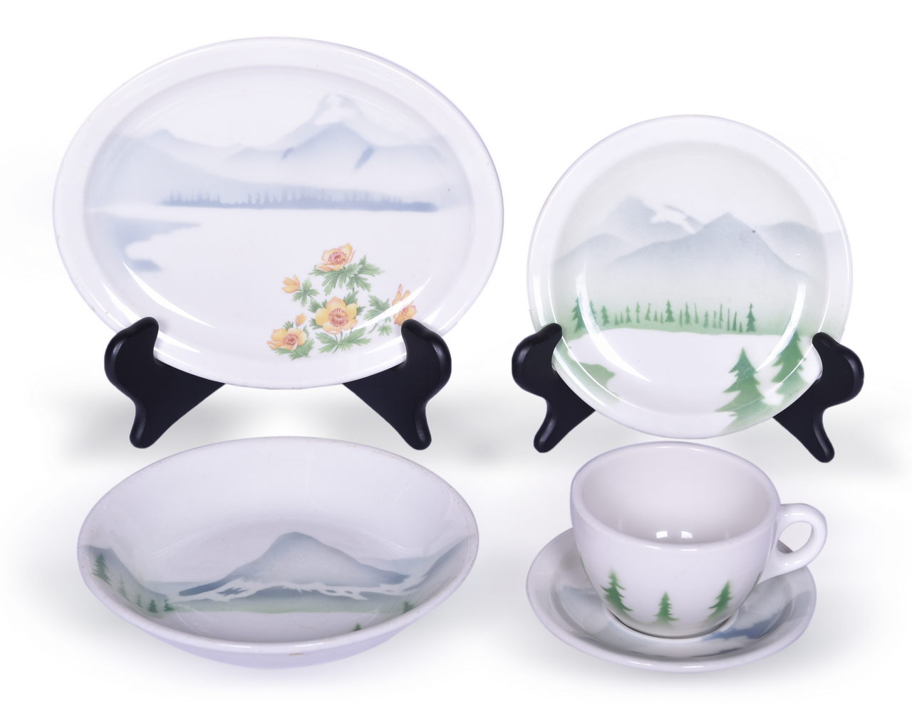 4065 - Five Pieces of Great Northern Railroad China - Glory of the West and Mountains & Flowers thumbnail
