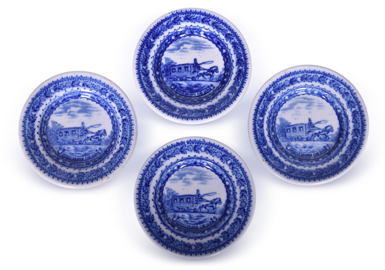 4077 - Four Baltimore and Ohio Railroad China Centenary Butter Pats thumbnail