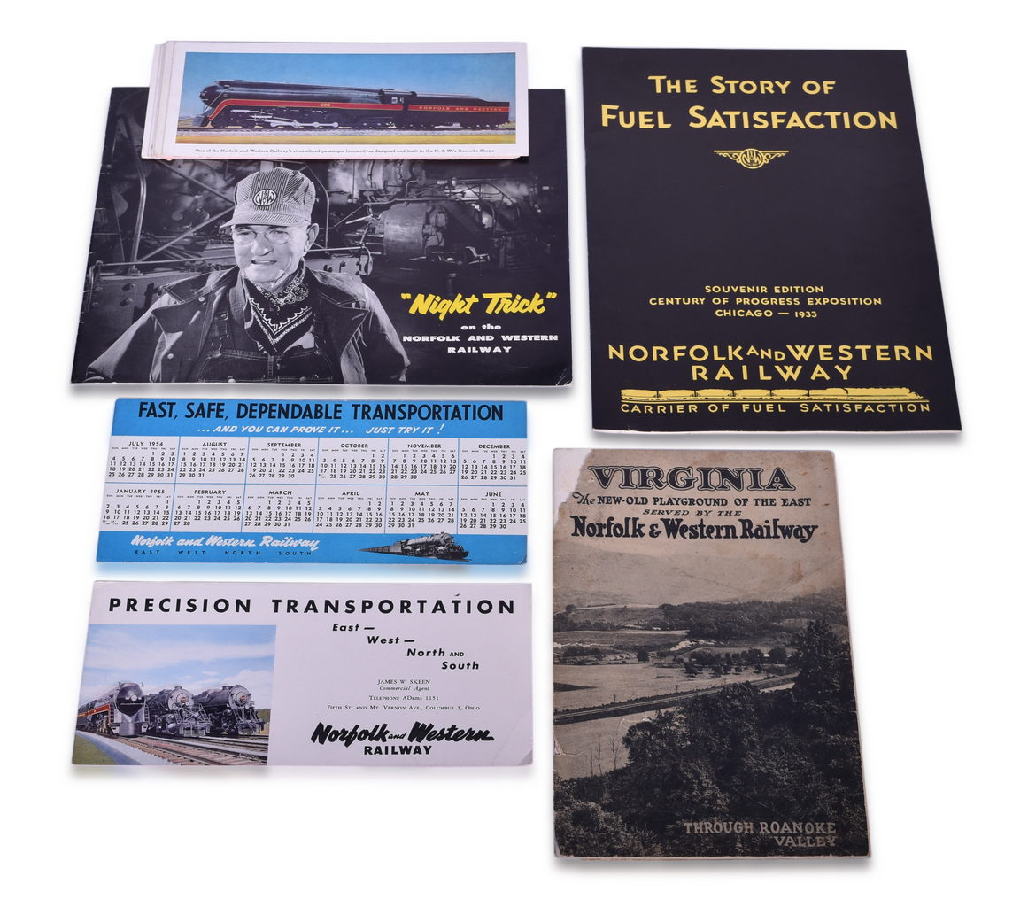 4104 - Group of Norfolk and Western Railroad Paper - Ink Blotters, 1926 Travel Book, and More thumbnail