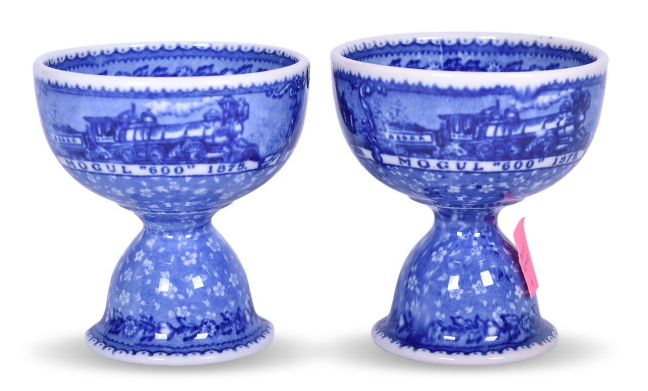 4109 - Two Baltimore & Ohio Railroad China Centenary Pedestal Ice Cream Cups thumbnail