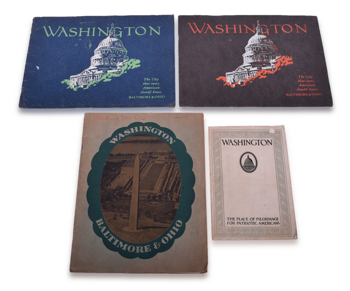 4114 - Four Baltimore and Ohio Railroad Washington DC Travel Books - 1924 to 1929 thumbnail
