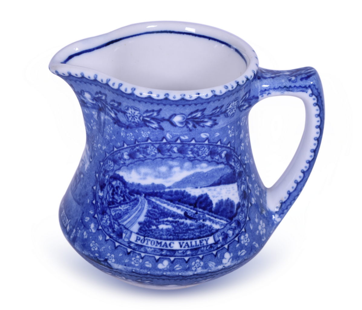 4121 - Scammell's Lamberton China Baltimore & Ohio Railroad Centenary Blue Line Creamer thumbnail