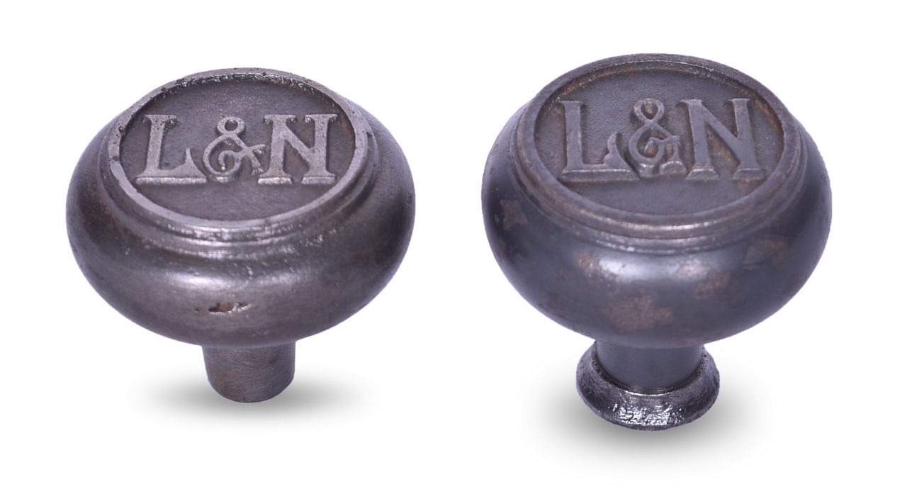 4148 - Pair of Louisville and Nashville Railroad Cast Iron Door Knobs thumbnail