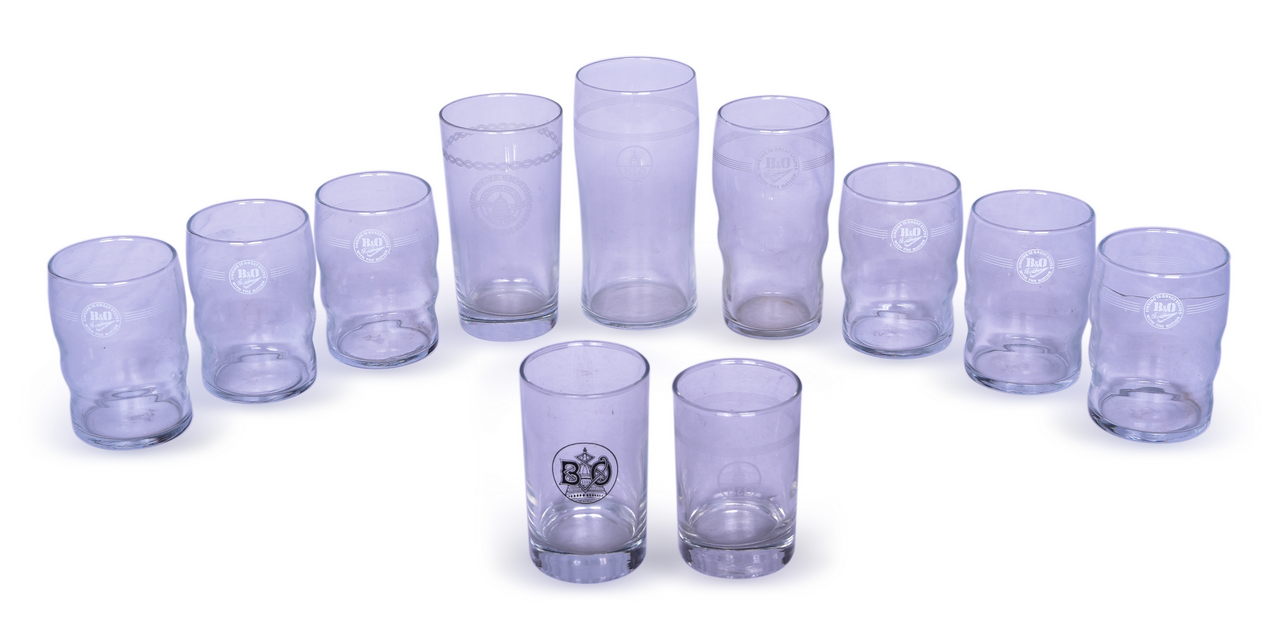 4167 - Eleven Baltimore & Ohio Railroad Drinking Glasses thumbnail
