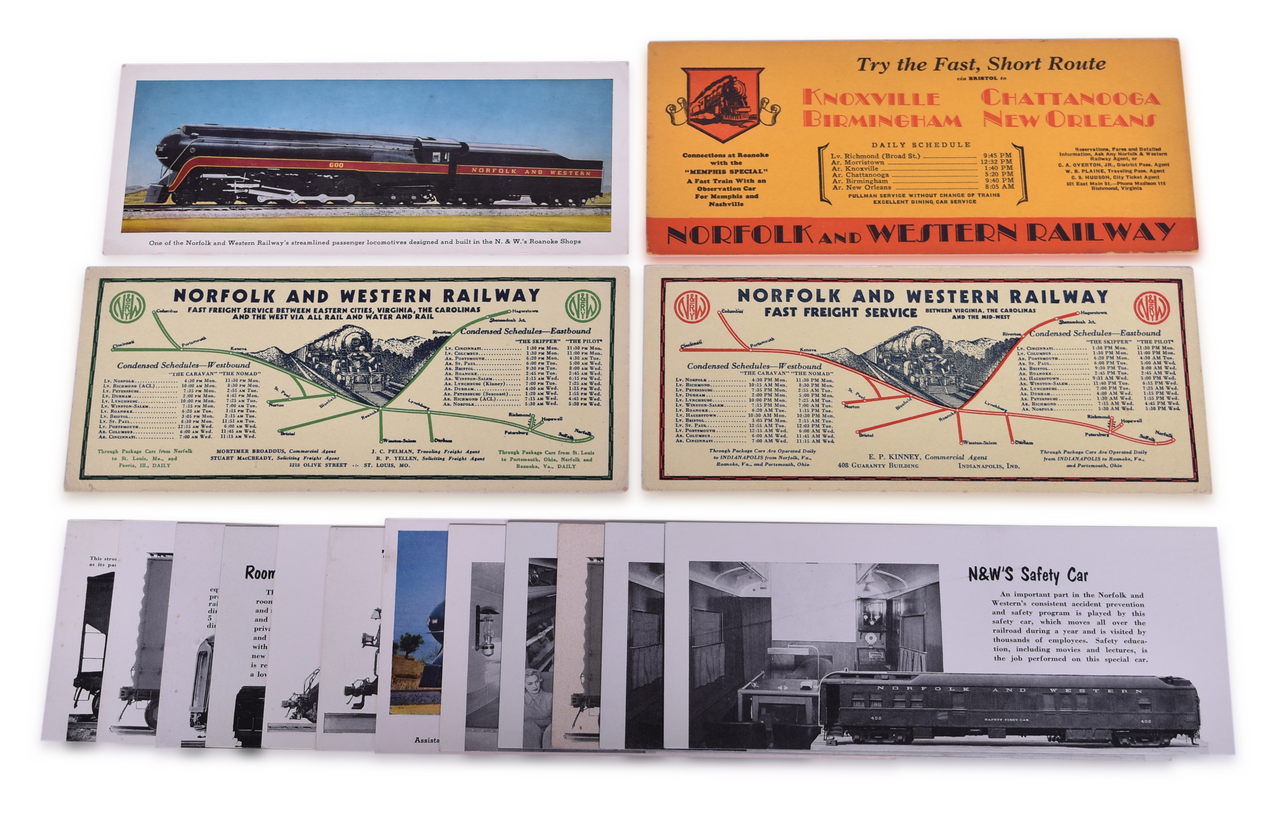 4174 - Group of Sixteen Norfolk and Western Railway Ink Blotters - J Class, Freight & Passenger Cars thumbnail