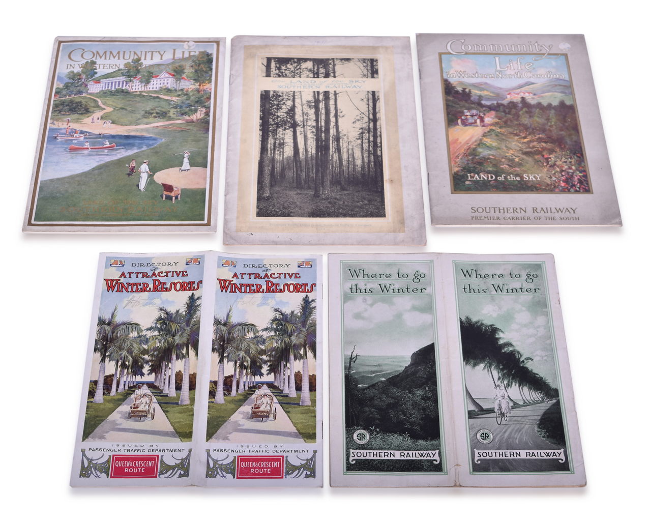 4182 - Five Southern and Queen and Cresent Route Railroad Travel Brochures - 1910 - 1920 thumbnail