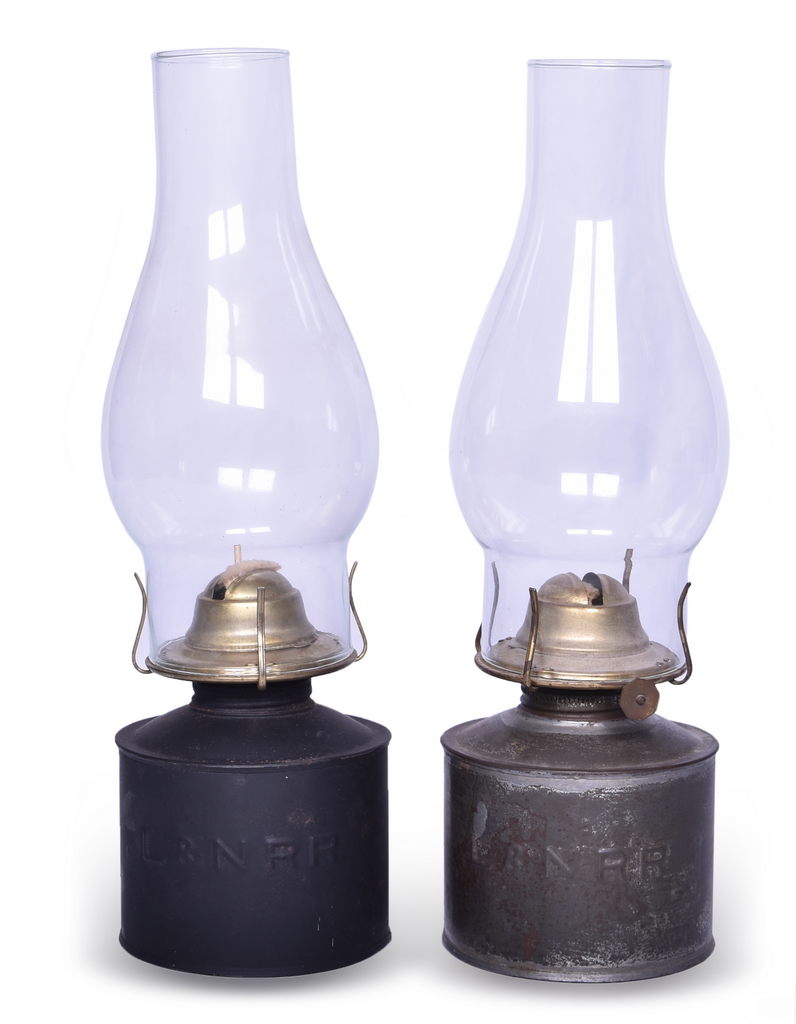 4196 - Pair of Johnson Louisville and Nashville Railroad Marked Lamps thumbnail