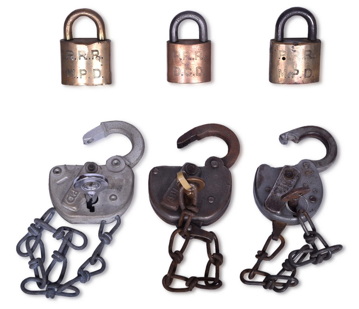 4214 - Six Pennsylvania and Penn Central Railroad Locks thumbnail