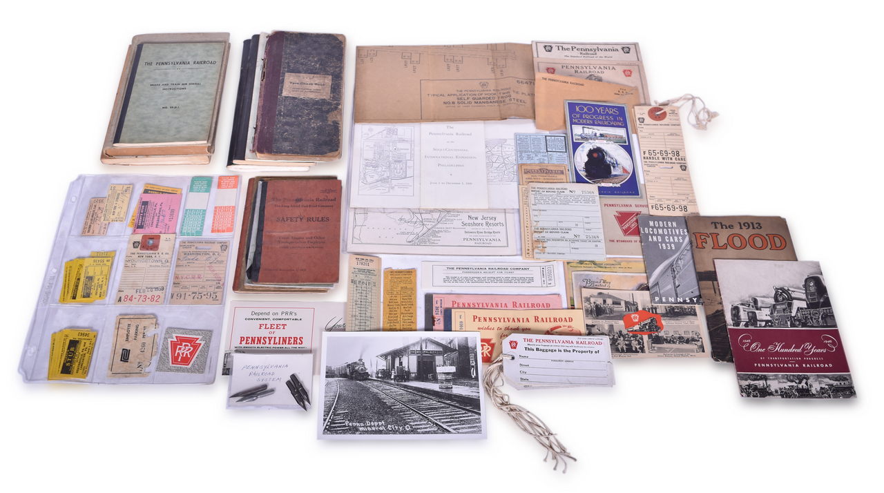 4230 - 75+ Pieces of Pennsylvania and Penn Central Paper Ephemera - Rule Books, Timetables, Tickets, Photo, and more thumbnail