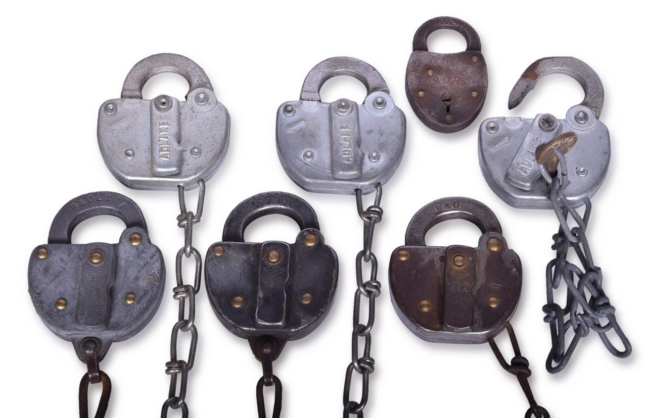 4232 - Group of Seven Baltimore and Ohio Railroad Locks - Rip Track, Station, etc. thumbnail