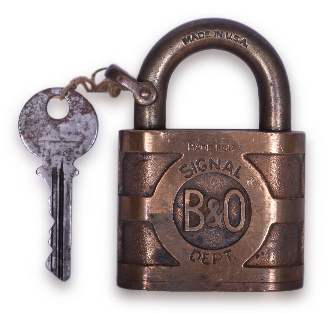 4234 - Yale Baltimore and Ohio Railroad Indiana Division Signal Department Brass Lock thumbnail