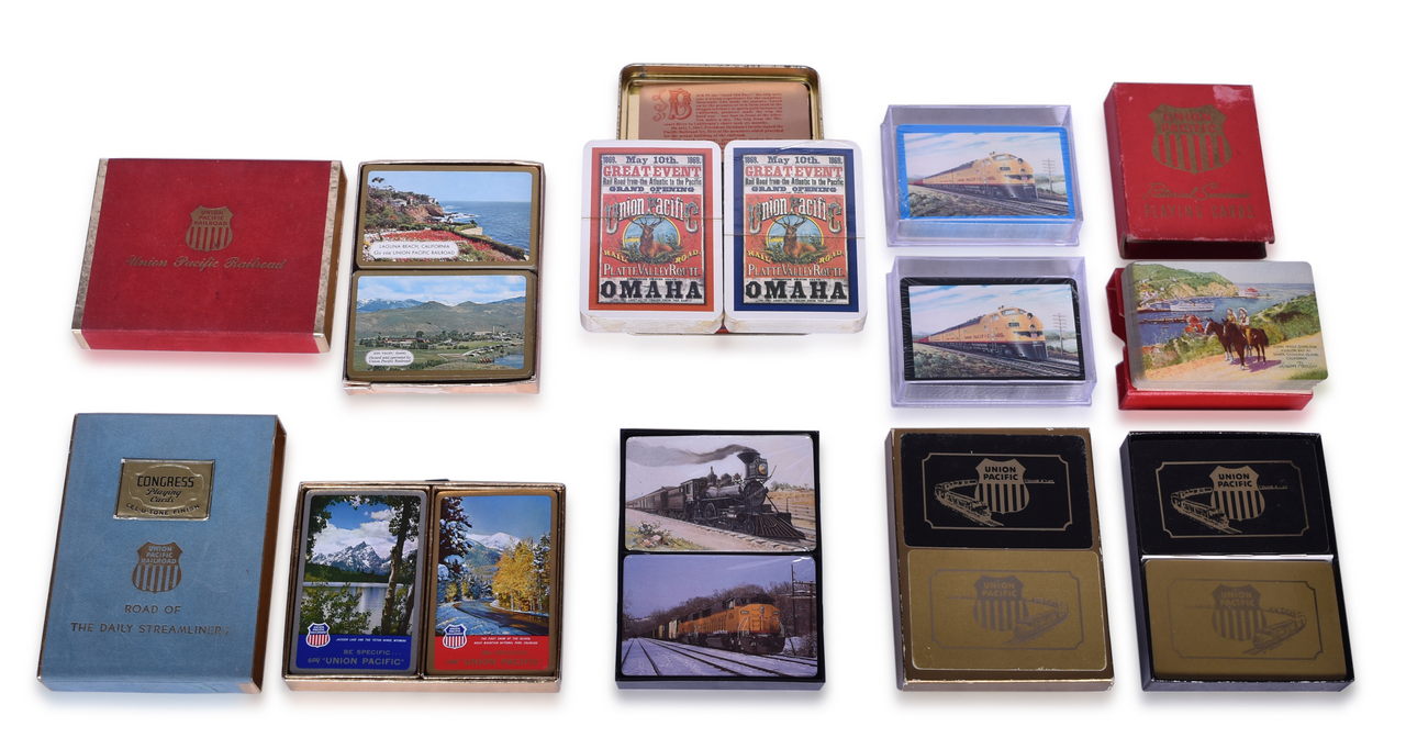 4245 - Thirteen Union Pacific Railroad Playing Card Decks Including New Old Stock thumbnail