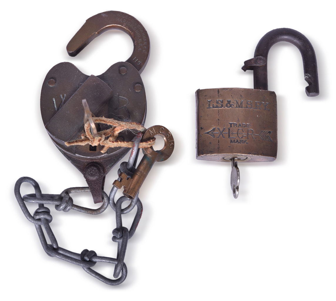 4246 - Michigan Central Wilson Bohannan Lock and Lake Shore & Michigan Southern Railroad Lock thumbnail