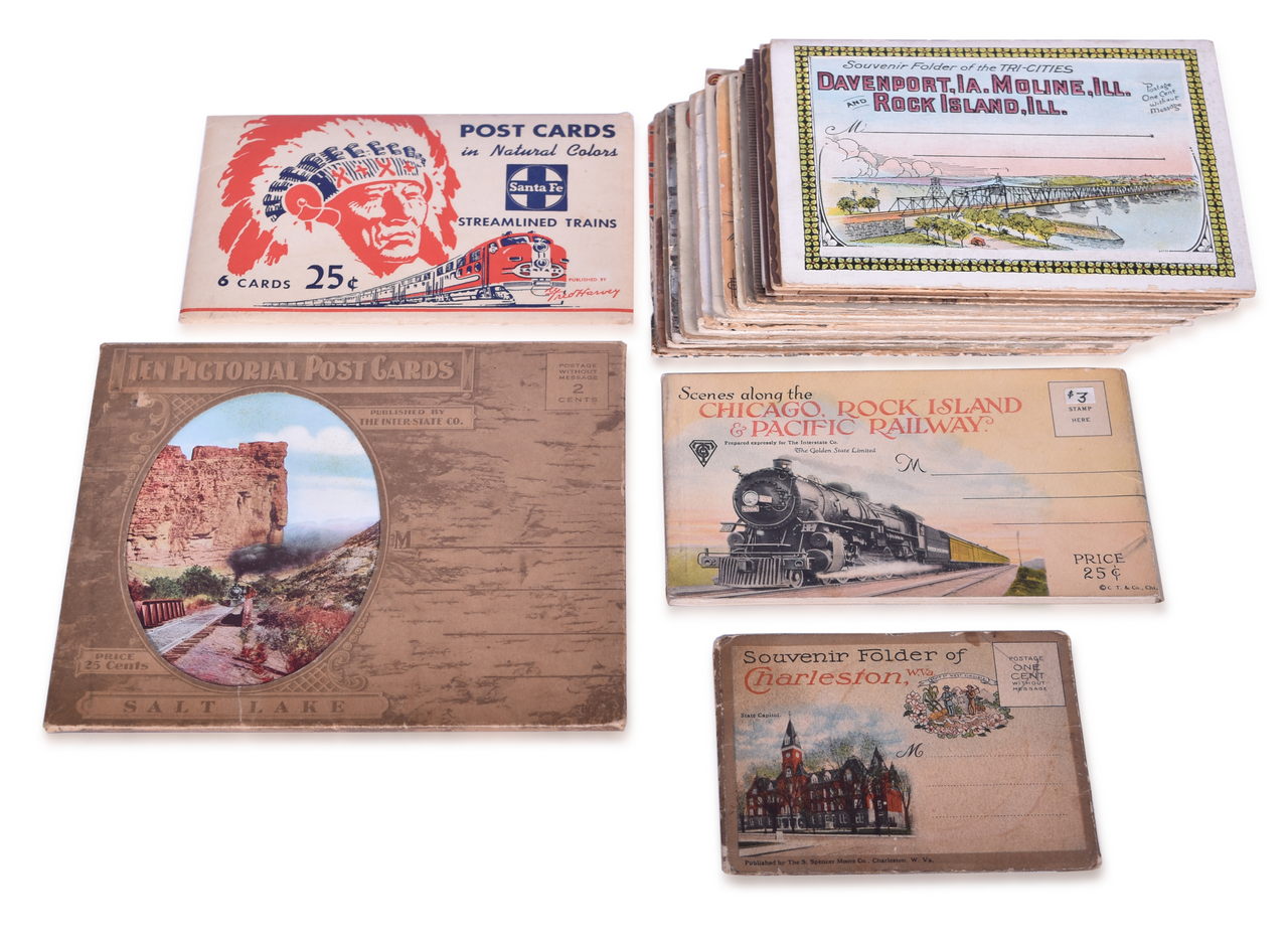 4256 - 19 Railroad and Scenic Postcard Folders - Ogden Route, Feather River, Rock Island, Shasta Route, etc. thumbnail
