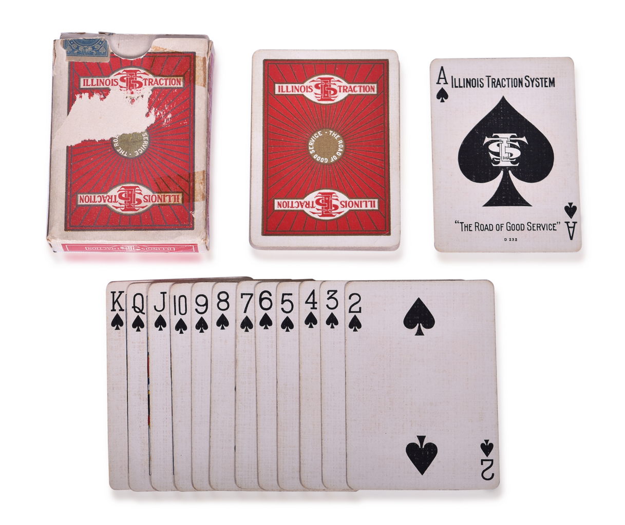 4257 - 1915 Illinois Traction System Railroad Playing Card Deck - Reversible Red Logo thumbnail