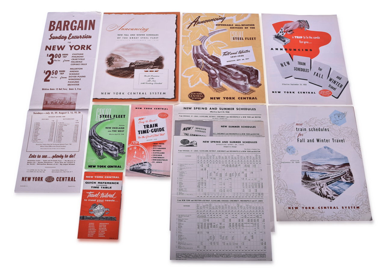 4274 - 28 New York Central Railroad 1948-1950 Schedule Announcements thumbnail
