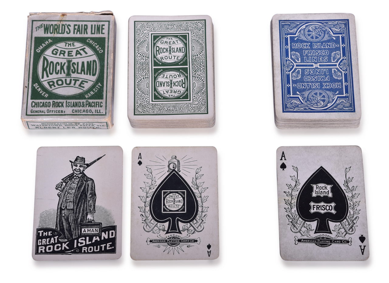 4281 - Pair of Early Chicago, Rock Island & Pacific Railroad Playing Cards thumbnail