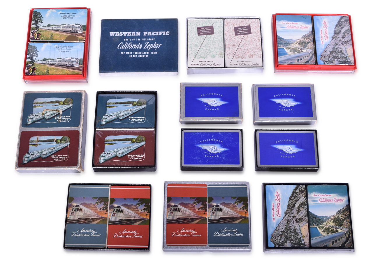 4289 - Fourteen Burlington Route and Western Pacific Railroad Zephyr Playing Card Decks thumbnail