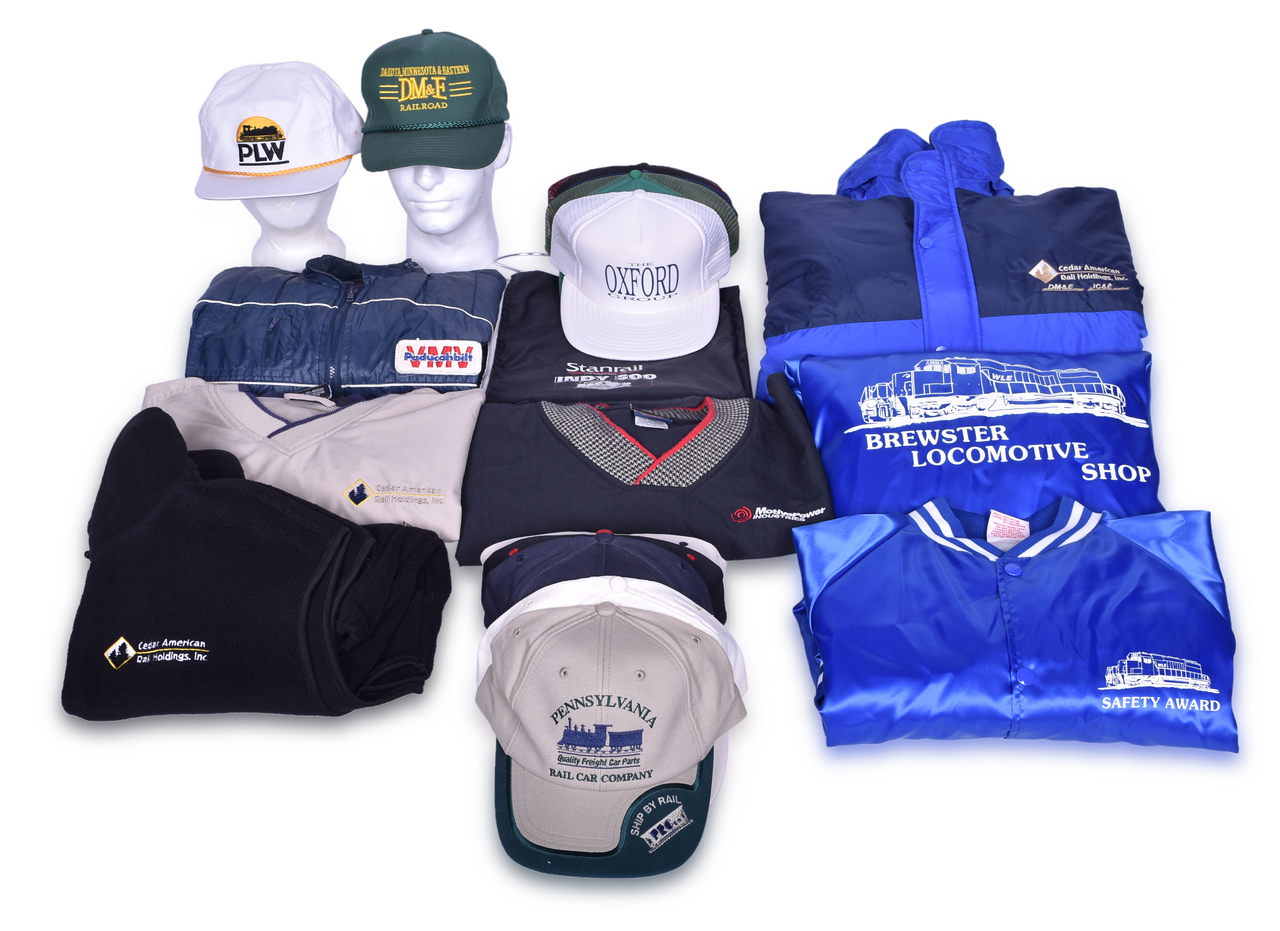 4303 - 22 Pieces of Railroad Clothing and Hats - Ohio Central, Chicago, Missouri and Western, Cedar American Rail Holdings, VMV Paduchabilt thumbnail