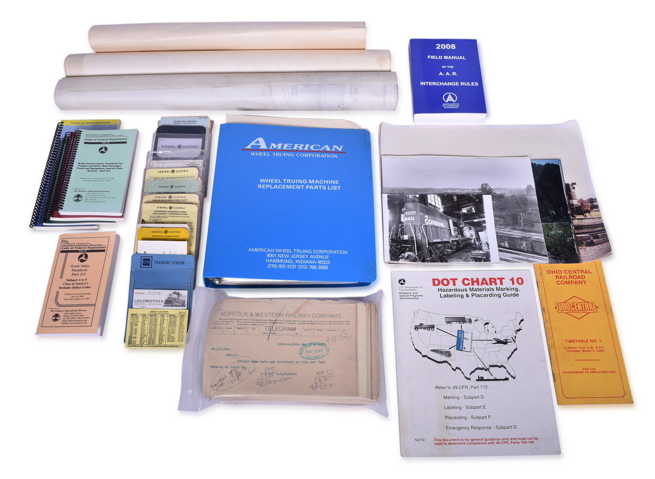 4404 - Diverse Group of Railroad Paper and Photos - Early 1900s N&W Telegrams, W&LE Photos and Yard Maps, GE Locomotive Guides, etc. thumbnail