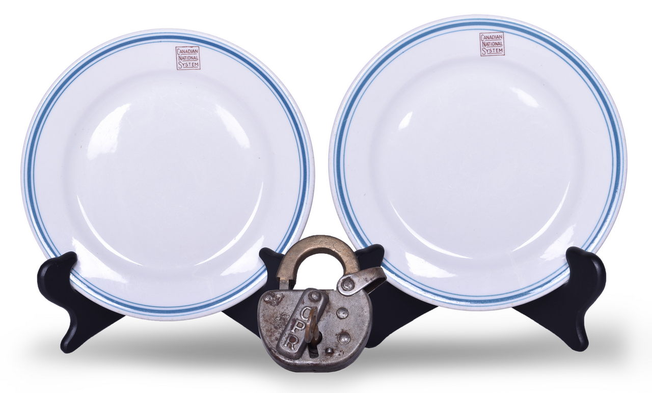 4311 - Canadian Pacific Railroad Lock & Key and Canadian National Truro China Plates thumbnail