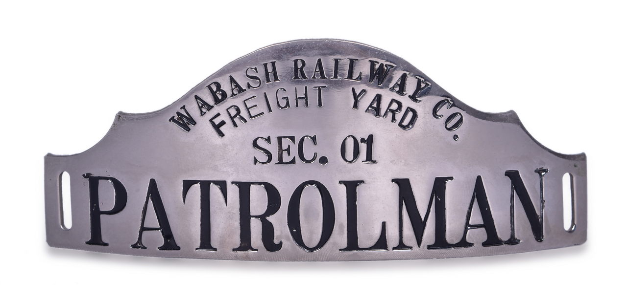 5007 - Wabash Railway Co. Freight Yard Patrolman Cap Badge Section 01 thumbnail