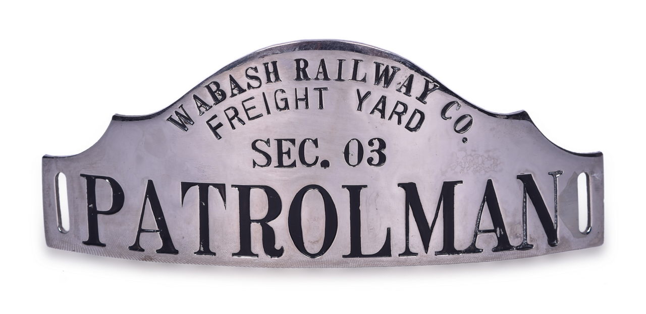 5015 - Wabash Railway Co. Freight Yard Patrolman Cap Badge Section 03 thumbnail