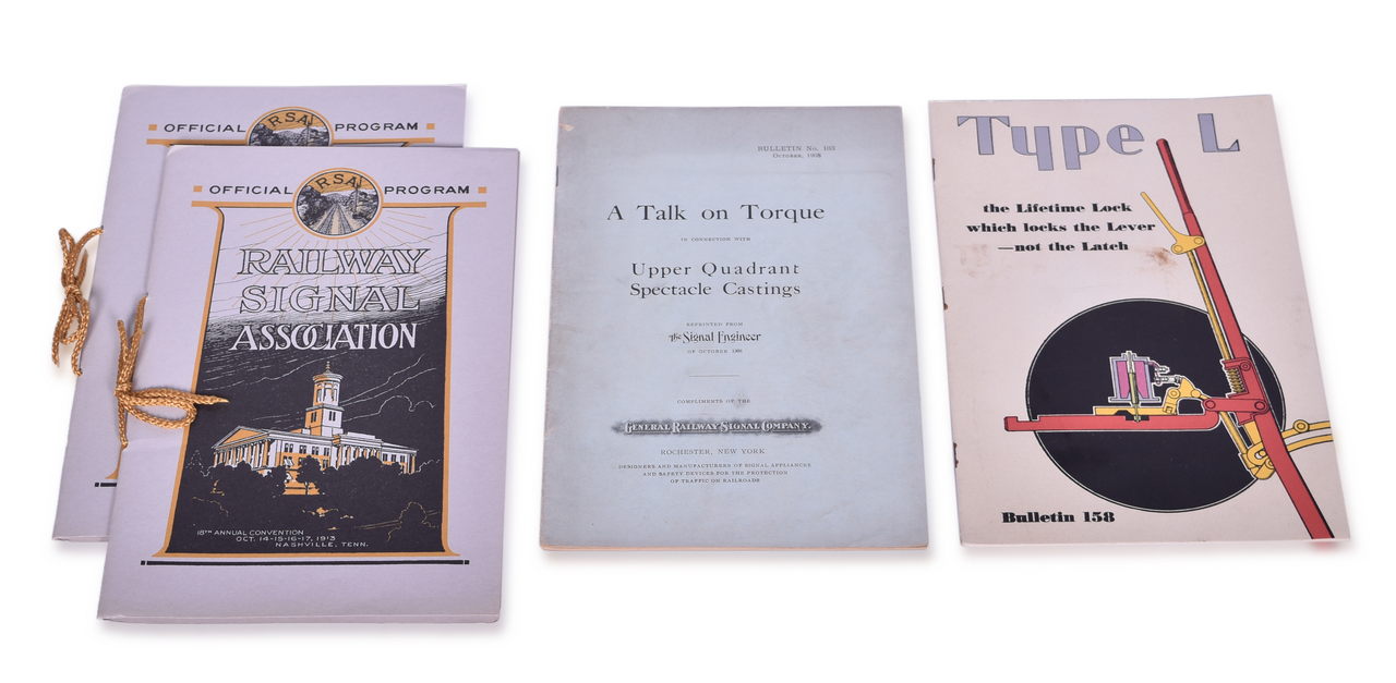 5036 - Group of 4 Railway Signal Association and GRS Bulletins, Type L Interlocking Lever thumbnail