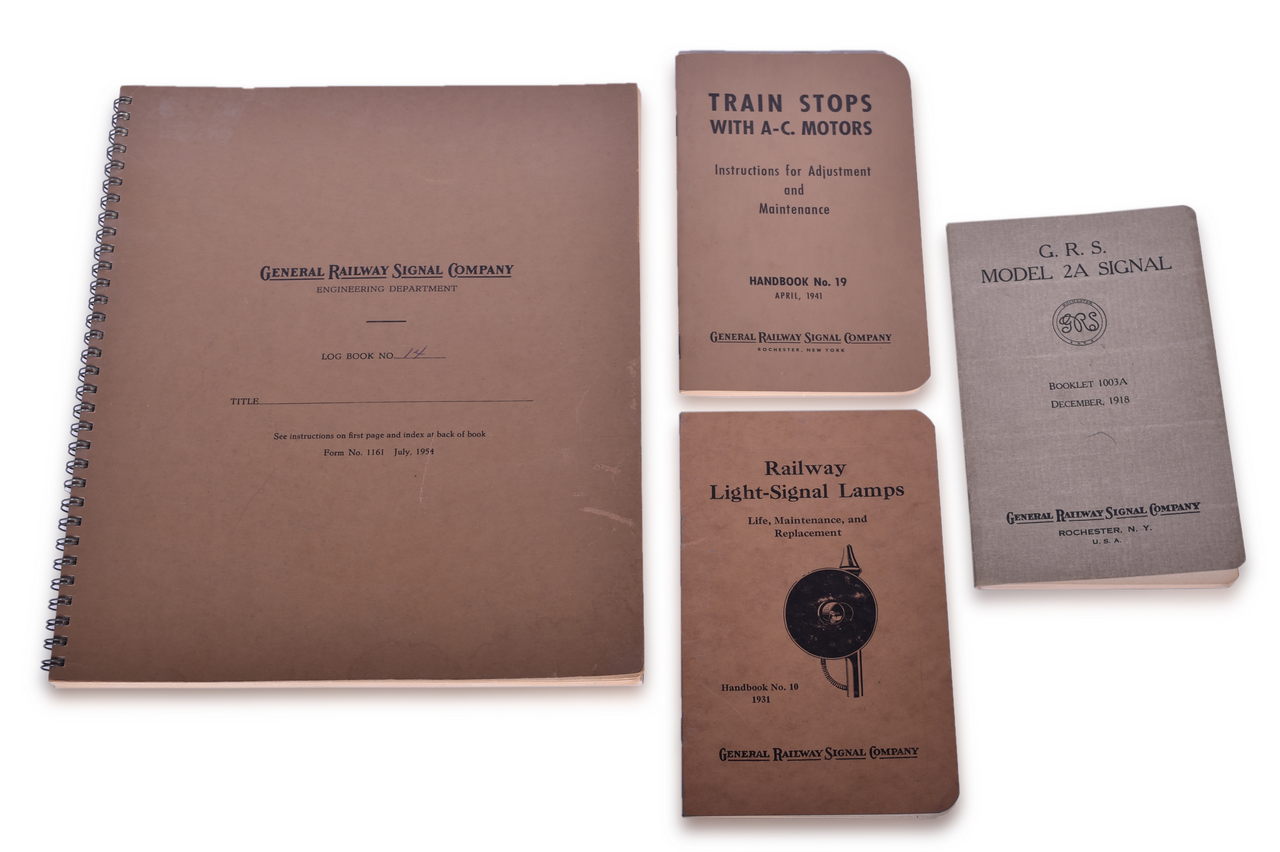 5040 - Group of Four GRS Signal and Motor Handbooks, Engineering Log Book thumbnail