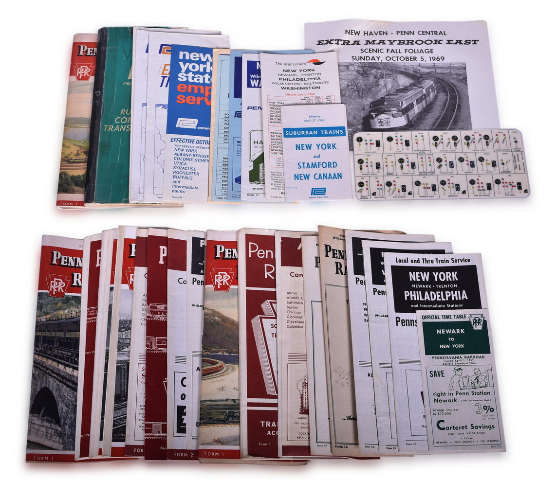 5068 - 32 Pennsylvania and Penn Central Railroad Public Timetables and Rule Books thumbnail