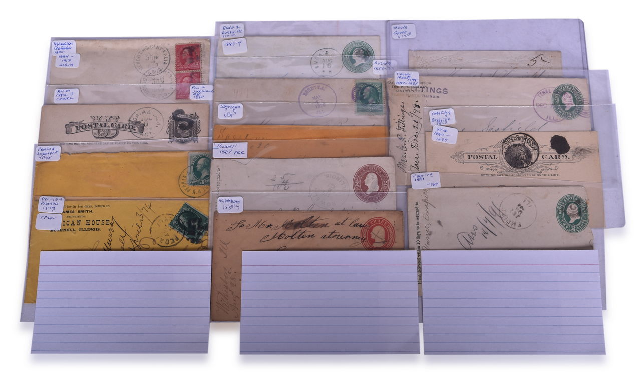 5084 - Thirteen Late 1800s Illinois & Iowa Postmarks - Some Railroad thumbnail