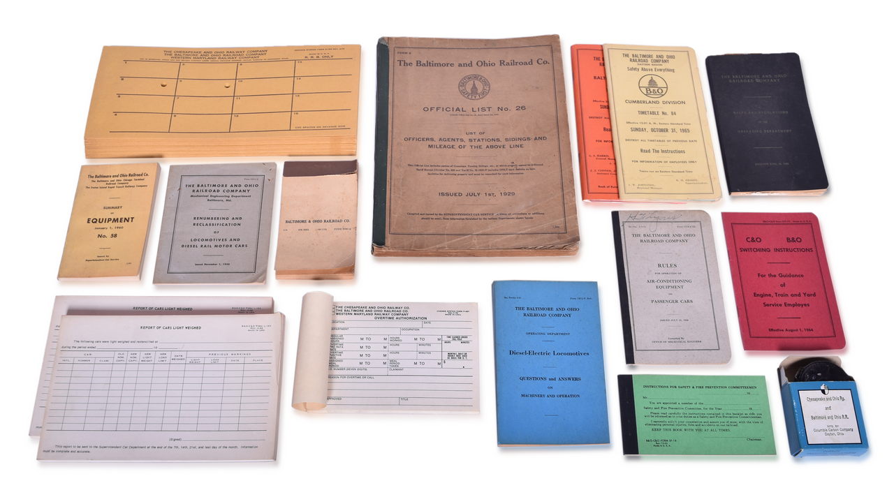 5112 - 14+ Pieces of Baltimore and Ohio / Chesapeake and Ohio Railroad Paper Ephemera thumbnail