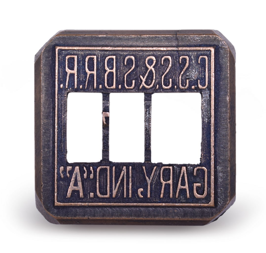 5127 - Chicago South Shore & South Bend Railroad Ticket Dater Die - Gary, Indiana 