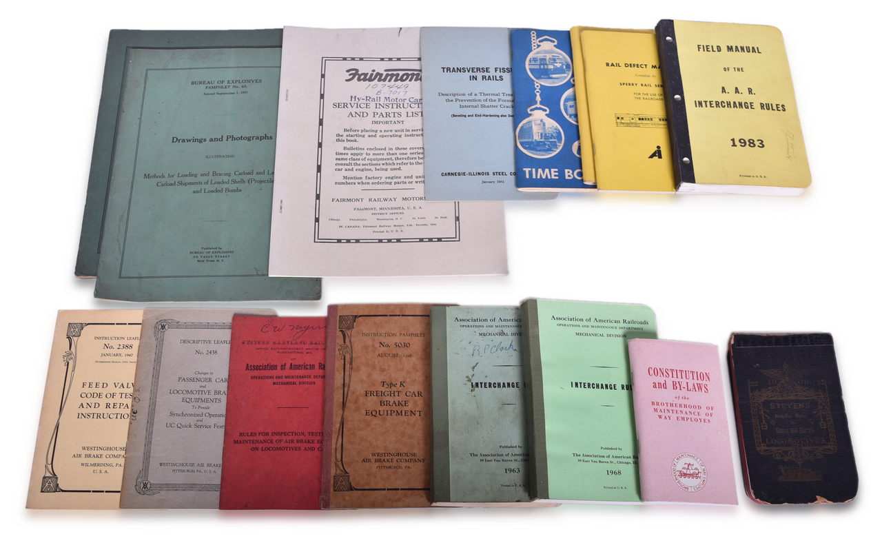 5138 - 16 Pieces of Railroad Maintenance Literature - Fairmont, Stevens, Westinghouse, AAR, etc thumbnail