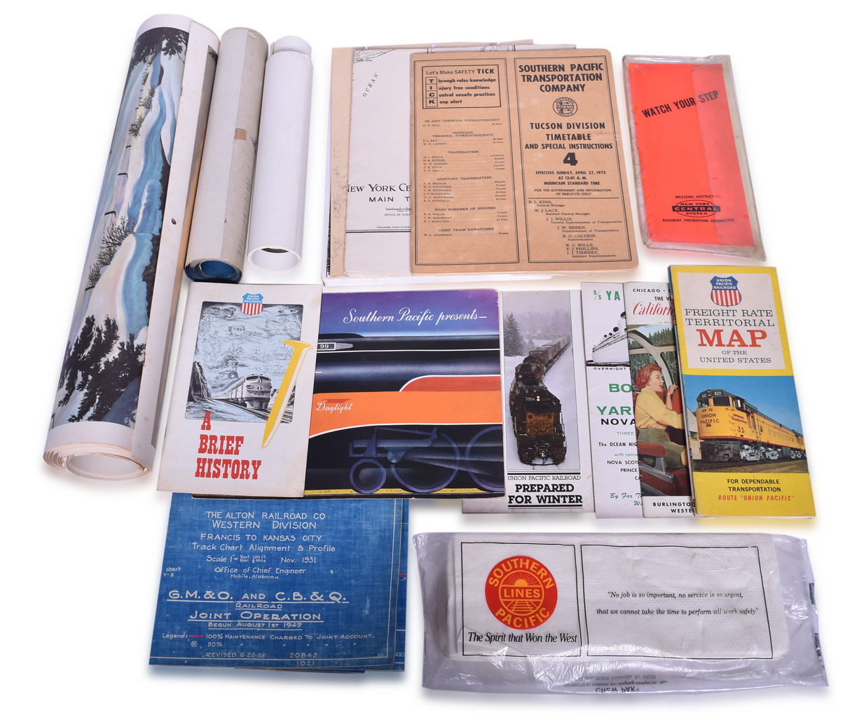 5140 - Twenty Railroad Paper Items - Union Pacific, Southern Pacific, Alton, Frisco, etc. thumbnail