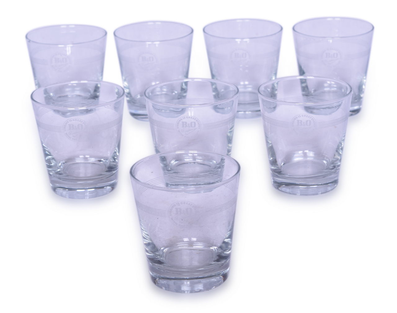 5141 - Eight Baltimore and Ohio Railroad Etched Juice Drinking Glasses thumbnail