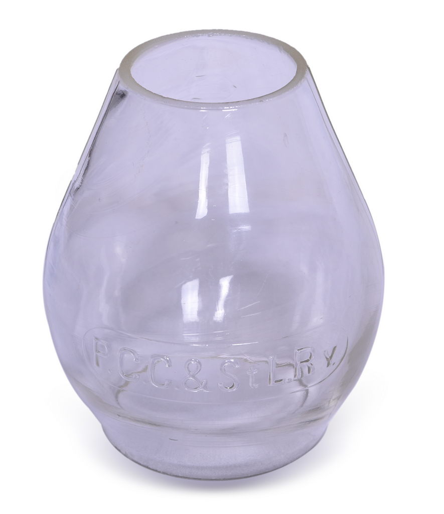 5177 - Pittsburgh, Cincinnati, Chicago and St. Louis Railway Clear Cast Tall Lantern Globe thumbnail