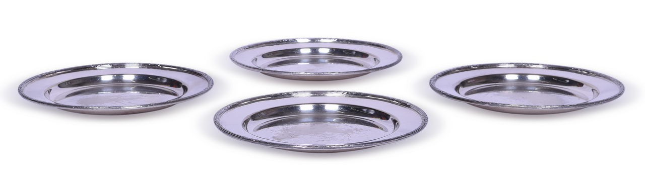 5211 - Four Reed & Barton Nashville Chattanooga & St. Louis Railway Silver Dessert Plates 6