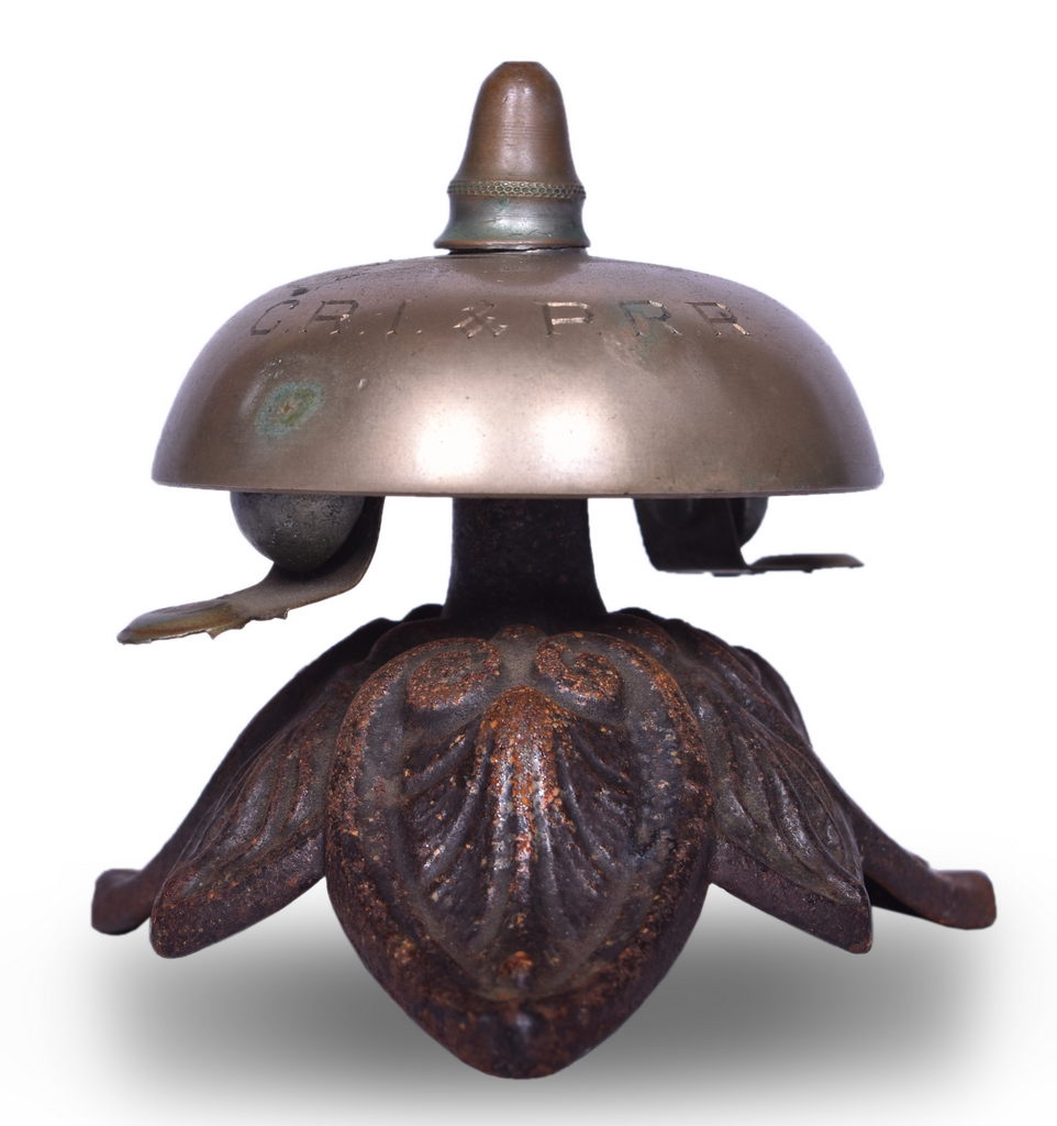 5218 - Chicago, Rock Island & Pacific Brass and Cast Iron Desk Bell thumbnail