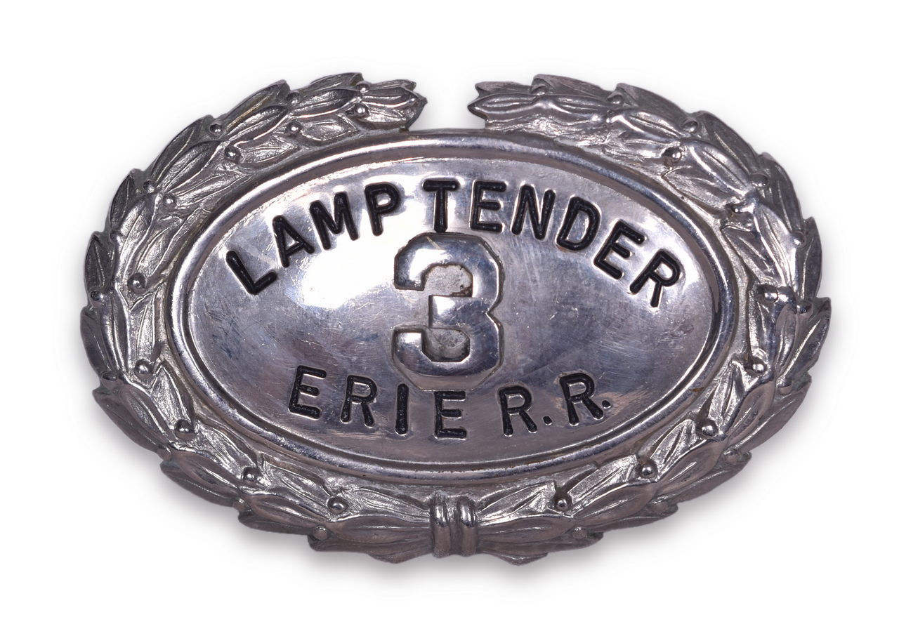 5238 - Erie Railroad Lamp Tender No Three Badge thumbnail