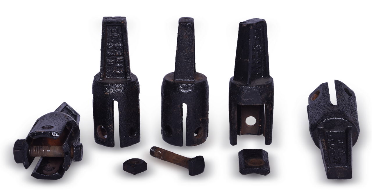 5268 - Set of Five New York Central Railroad Cast Iron Switch Stand Lamp Mounts thumbnail