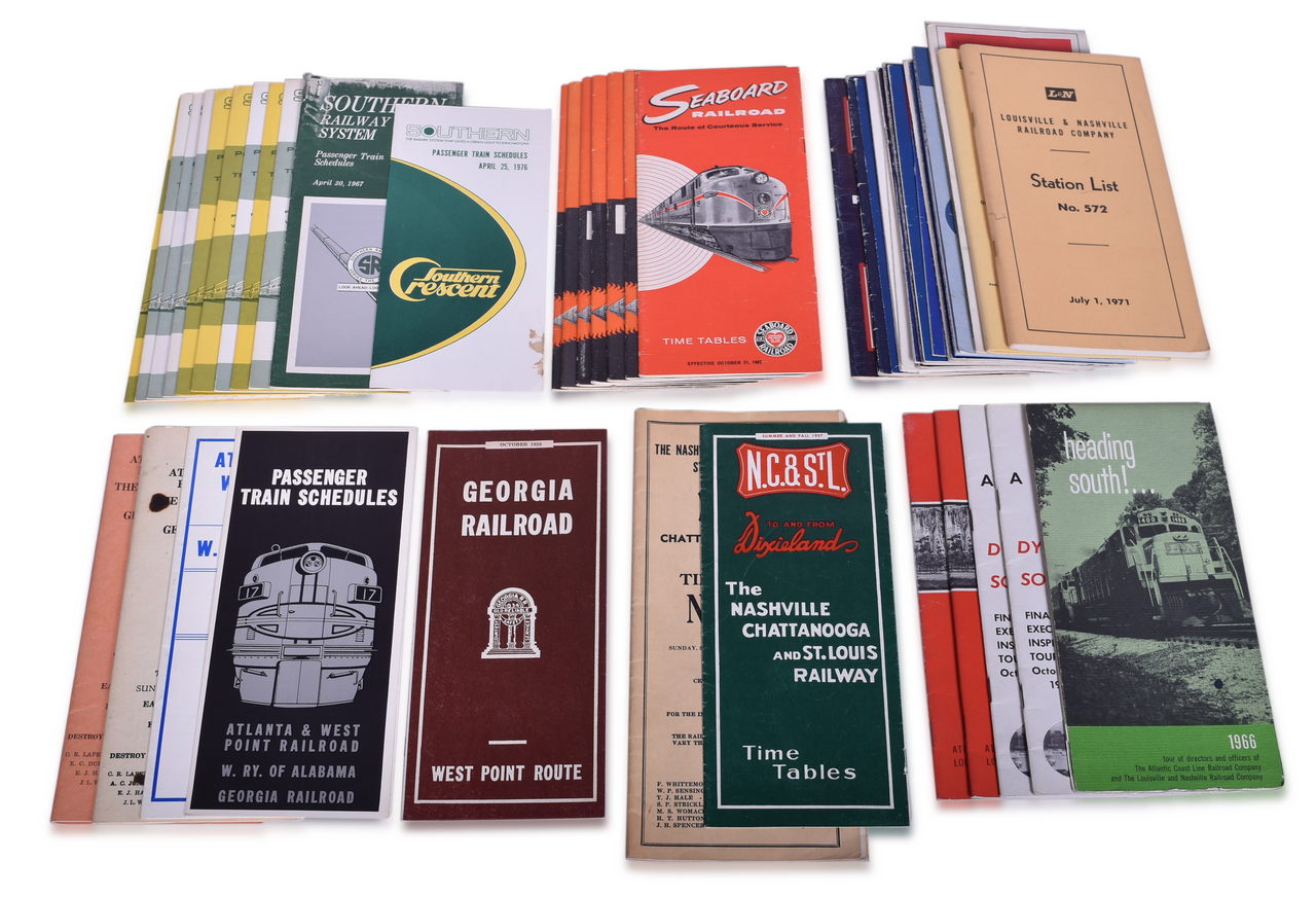 5285 - Fifty Southeast Railroad Public Timetables, Employee Timetables, Maps, and More - Louisville & Nashville, Southern, Georgia, Etc. thumbnail