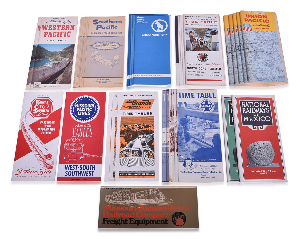 5287 - Thirty-Nine Western Railroad Public Timetables and Brochures - Union Pacific, Santa Fe, Southern Pacific, Great Northern, and More thumbnail