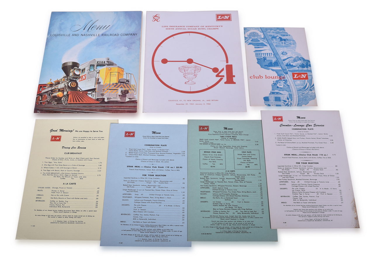 5295 - Eight Louisville and Nashville Railroad Dining Car Menus thumbnail
