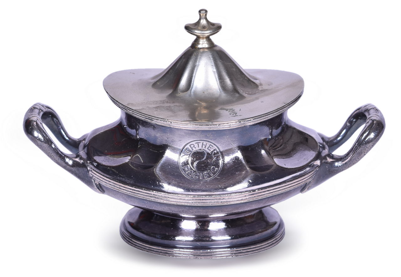 5399 - Northern Pacific Railroad Half Pint Silver Soldered Sugar Bowl thumbnail