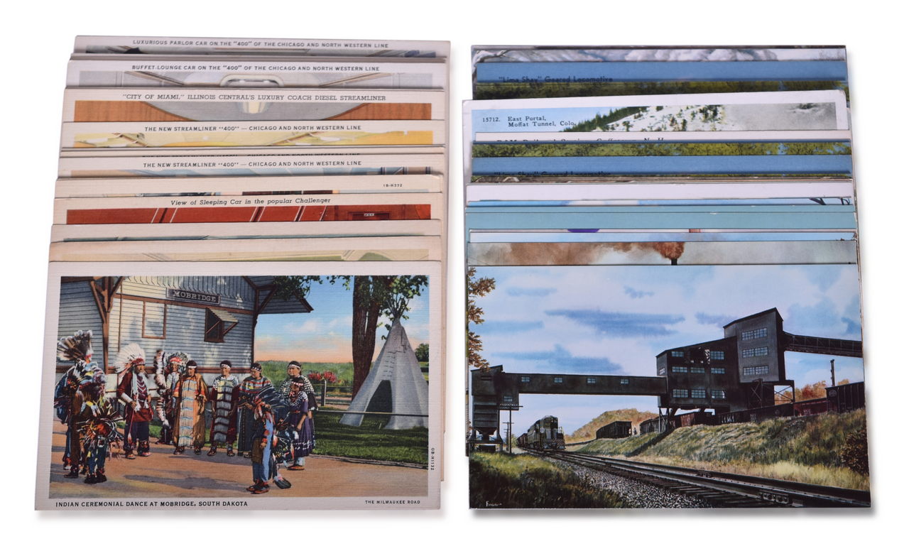 5436 - 60+ Vintage Fiber Railroad Postcards thumbnail